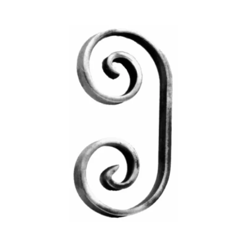Beperkt Aanbod Riccio 78/9 India per ringhiera, sezione 16x4 mm, dimensioni 180x90 mm, materiale Ferro Battuto