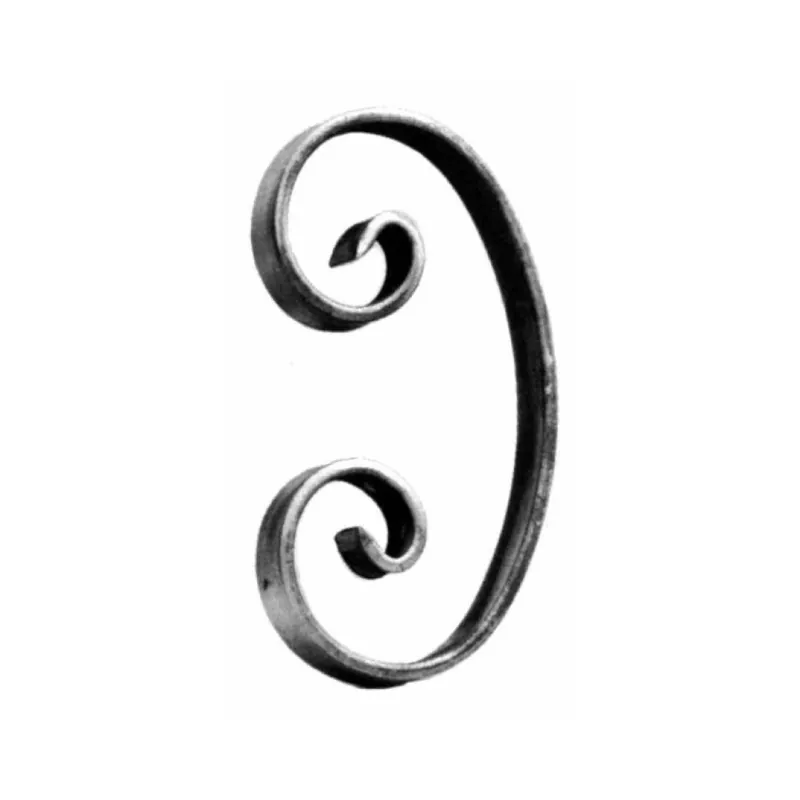 Op = Op Riccio 84/6 India per ringhiera, sezione 16x4 mm, dimensioni 135x75 mm, materiale Ferro Battuto