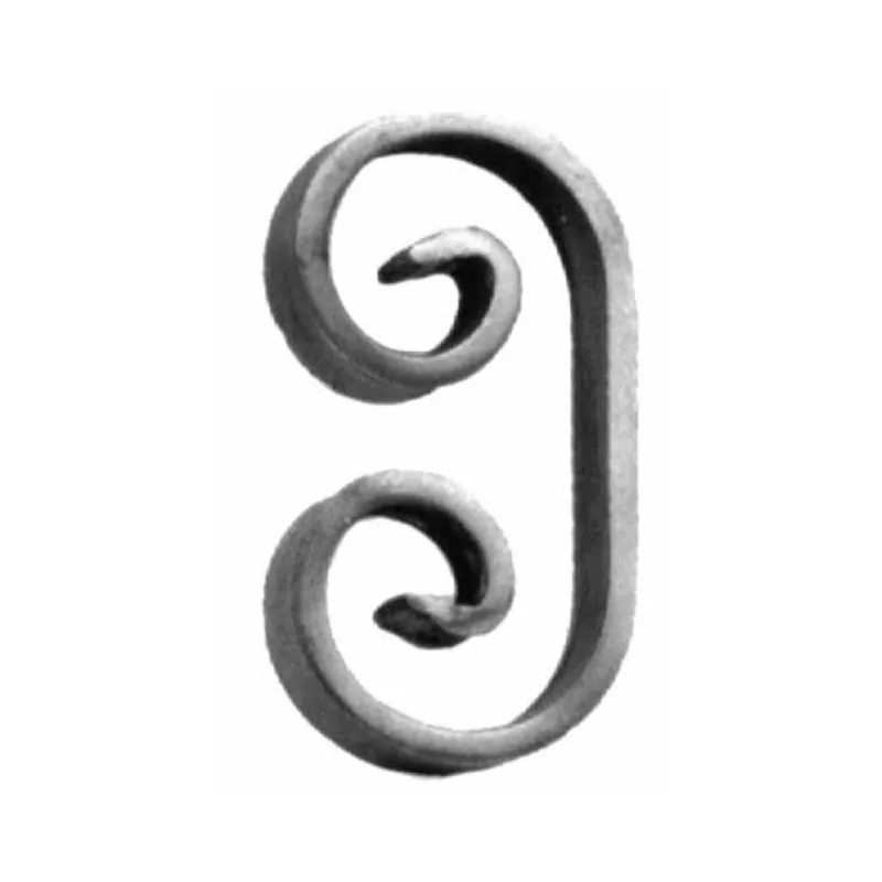 Favoriet Riccio 78/3 India per ringhiera, sezione 16x4 mm, dimensioni 115x60 mm, materiale Ferro Battuto