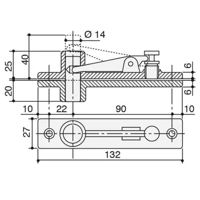 Koopje Perno superiore AC8 Assa Abloy, per porta vento, doppia azione, portata 300 Kg, finitura Alluminio