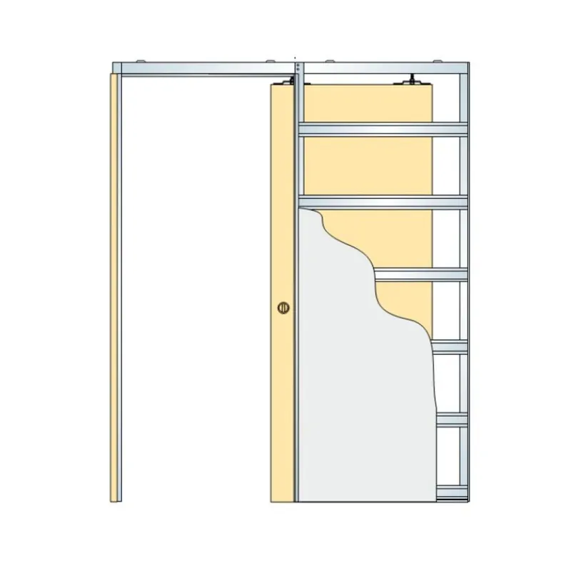 Betaalbaar Controtelaio Unico Eclisse per porta scorrevole a scomparsa, modello per Cartongesso, 1 anta, misura 800x2100x100 mm, portata 100 Kg