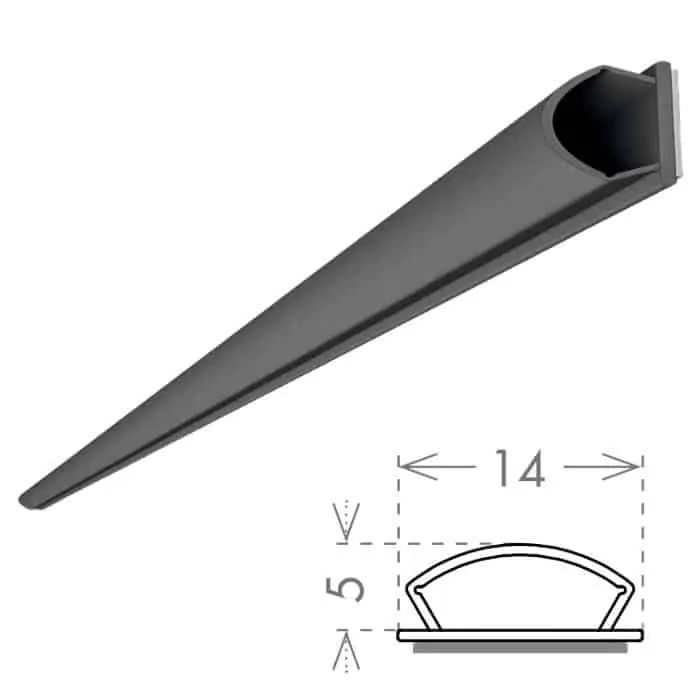 Shop Nu Guarnizione adesiva in PVC Gutenade CCE, per porta blindata, dimensioni 14x5 mm, finitura Nero