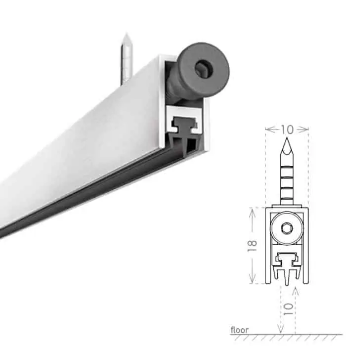 Parafreddo a incasso Eureka ASEU CCE, chiodi premontati, dimensioni 18x10 mm, lunghezza 1230 mm, finitura Alluminio Flitsaanbieding