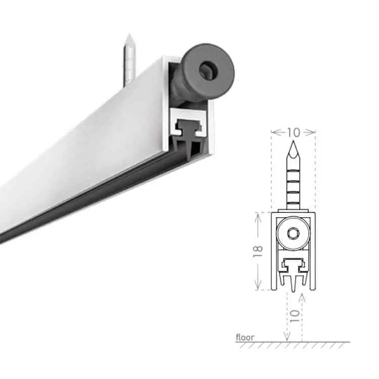 Aanbieding Parafreddo a incasso Eureka ASEU CCE, chiodi premontati, dimensioni 18x10 mm, lunghezza 1430 mm, finitura Alluminio