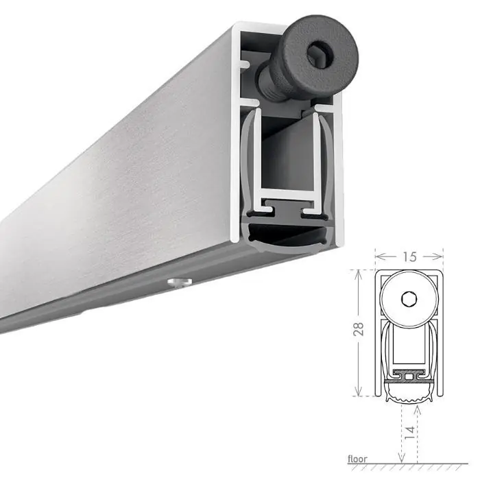 Parafreddo Acoustic Plus ASPLU CCE, dimensioni 28x15 mm, lunghezza 1330 mm, finitura Alluminio Superprijs