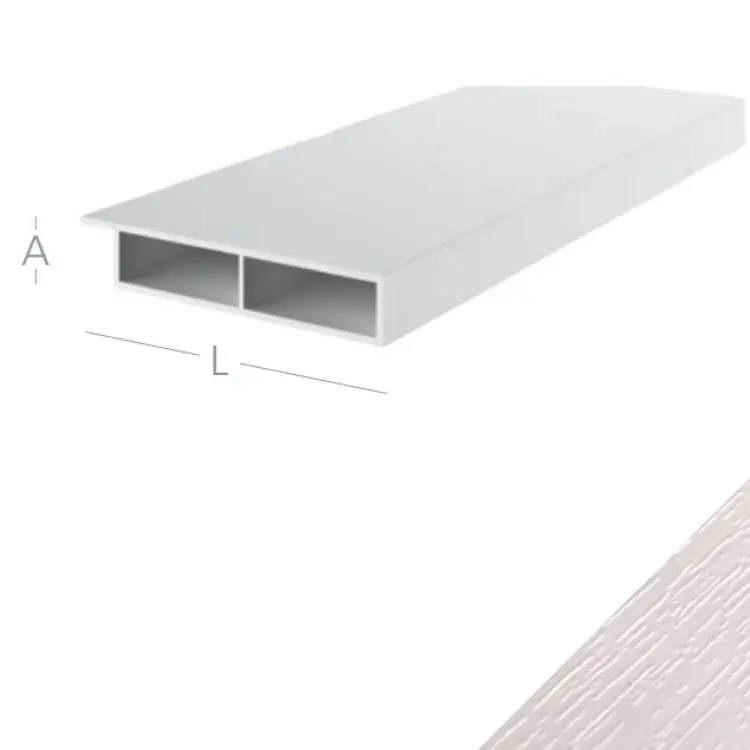 Laatste Kans Coprifilo Scatolato Exte in Pvc per serramento interno ed esterno, con baffo esterno, misure 50x7 mm, finitura Crystal White
