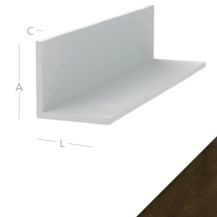 Seizoensaanbieding Coprifilo Angolo Exte in Pvc per serramento interno ed esterno, misure 30x30x2,5 mm, finitura Nussbaum