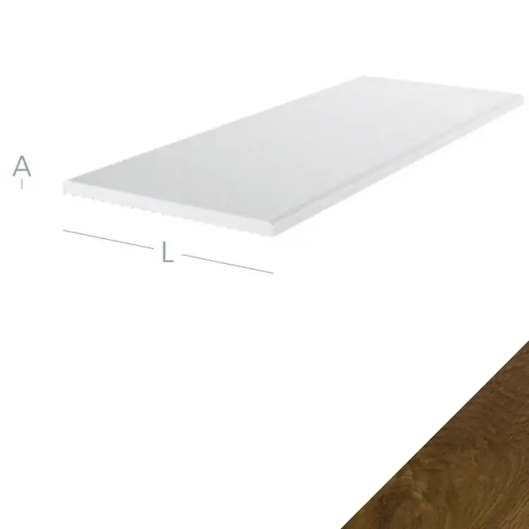 Coprifilo Piatto Exte in Pvc per serramento interno ed esterno, misure 150x2,5 mm, finitura Golden Oak Goedkoop
