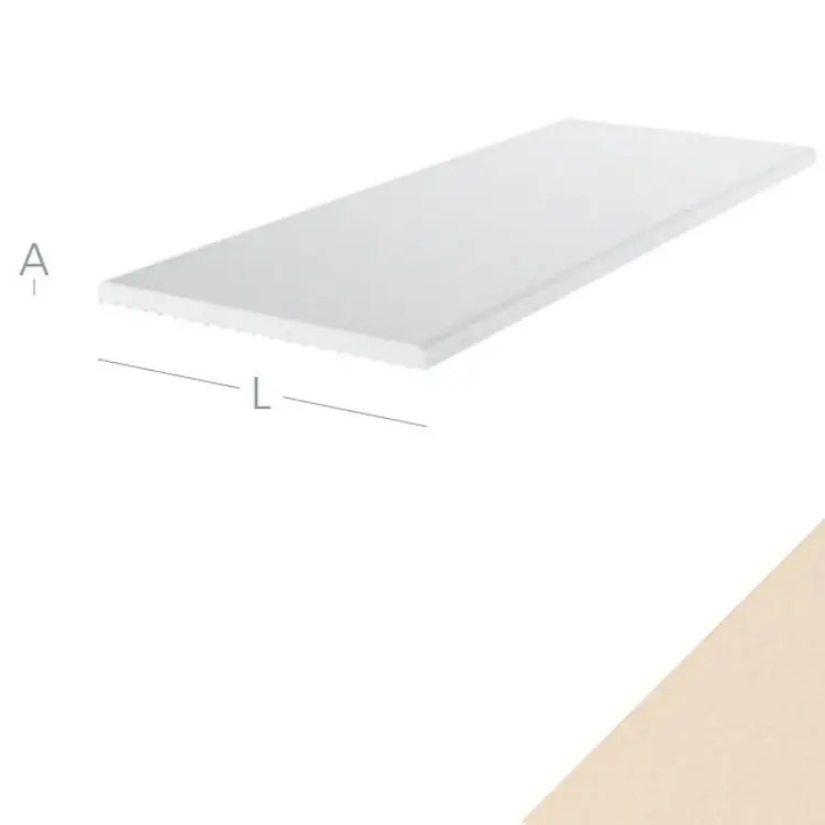 Laatste Kans Coprifilo Piatto Exte in Pvc per serramento interno ed esterno, misure 100x2,5 mm, finitura Creme