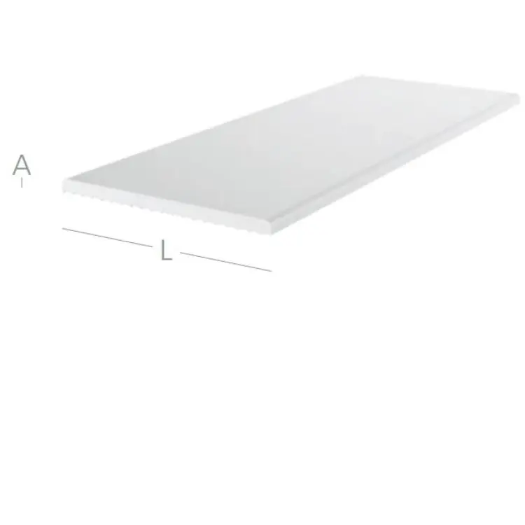 Alleen Vandaag Coprifilo Piatto Exte in Pvc per serramento interno ed esterno, misure 60x2,5 mm, finitura Bianco in Massa