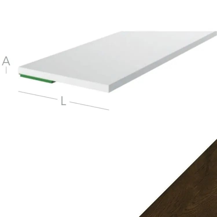 Coprifilo Piatto Exte in Pvc per serramento interno ed esterno, autoadesivo, misure 50x2,5 mm, finitura Nussbaum Goedkoop