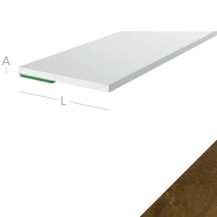 Op = Op Coprifilo Piatto Exte in Pvc per serramento interno ed esterno, autoadesivo, misure 30x2,5 mm, finitura Golden Oak