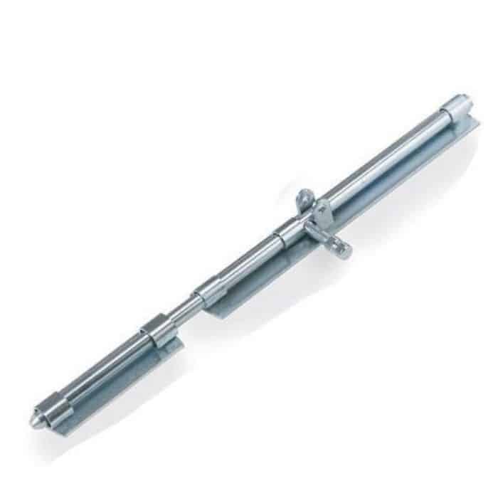 Premium Catenaccio orizzontale a saldare Adem per cancelletto, con portalucchetto e incontro, lunghezza 560 mm, finitura Zincata