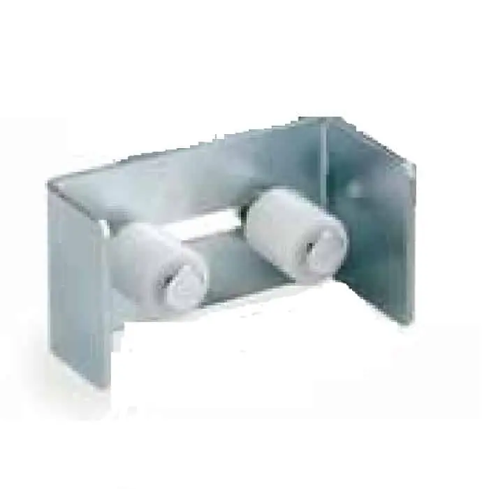 Merkproduct Piastra di guida a saldare Adem per portone scorrevole, regolabile, con 2 rulli, regolazione massima 95 mm