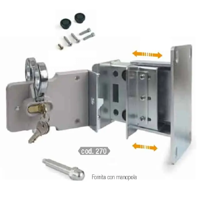 Kit serratura a gancio a fissare Adem per cancello scorrevole, con battente regolabile, altezza 130 mm, finitura Zincata Nu Kopen