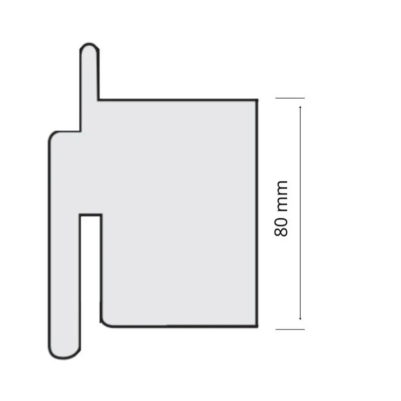 Speciale Aanbieding Foglio bussola Door-Xe per montante, Maschio-Femmina, dimensione 80x25x2180 mm, Multistrato Laminato TSS finitura Bianco Liscio