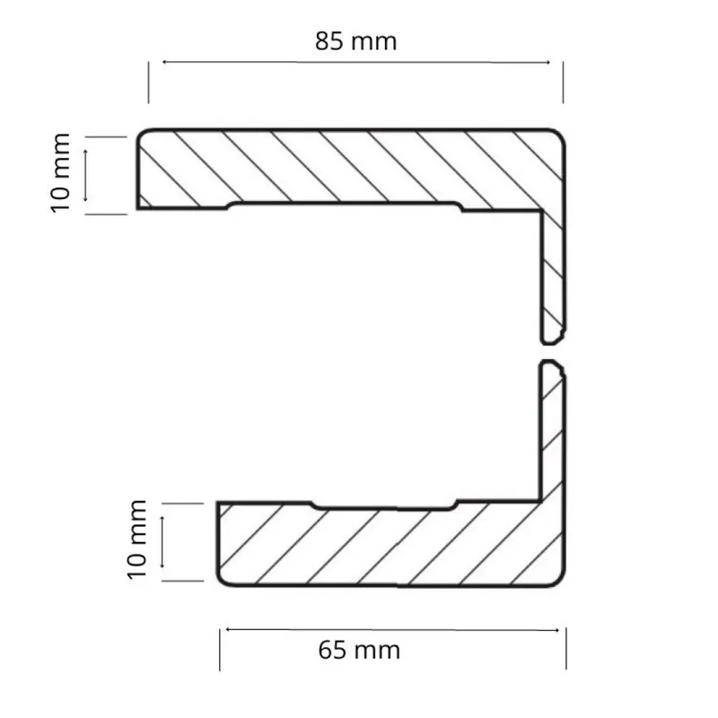 Nu Kopen Kit aste coprifilo piatto Door-Xe per telaio porta, dimensione 65/85x10x2250, aletta da 23 mm, confezione da 5 pz, multistrato finitura Bianco Liscio