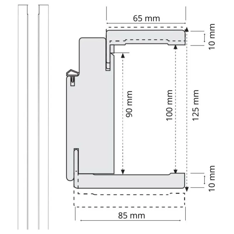 Coppia montante modello Q Door-Xe per porta Destra, dimensione 100x2100, coprifilo da 10 mm, listellare finitura Palissandro Korting