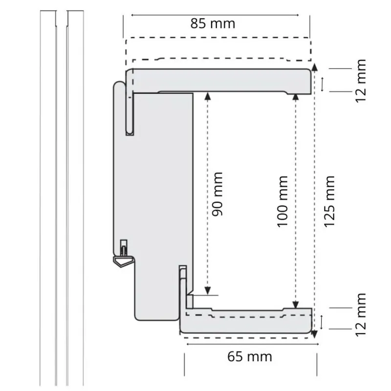 Direct Beschikbaar Coppia montante modello Q Door-Xe per porta Sinistra, dimensione 100x2100, coprifilo da 10 mm, listellare finitura Bianco Matrix