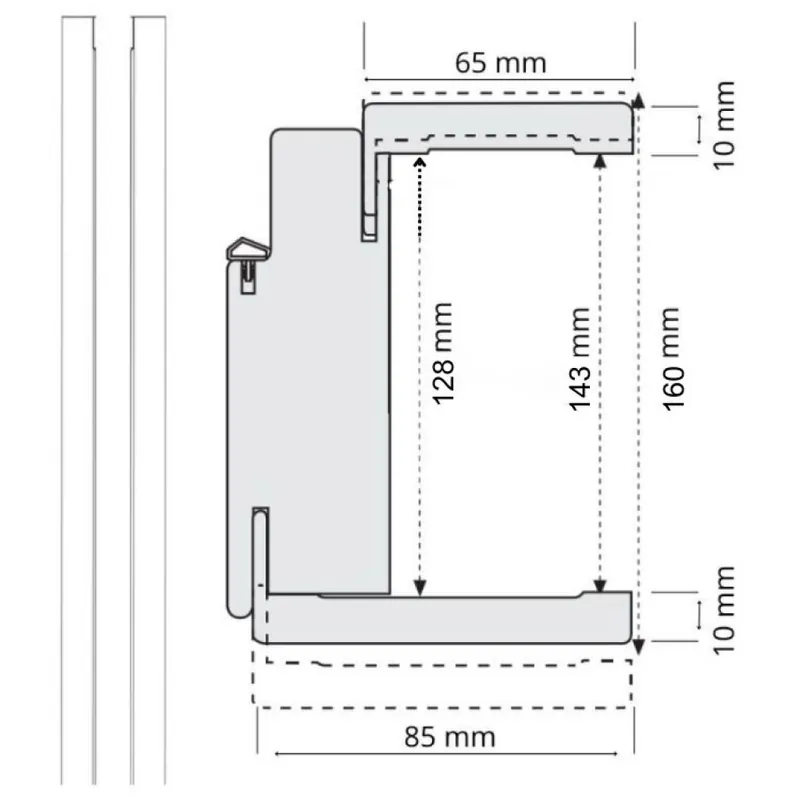 Gratis Retour Coppia montante modello Q Door-Xe per porta Destra, dimensione 140x2100, coprifilo da 10 mm, listellare finitura Bianco Liscio
