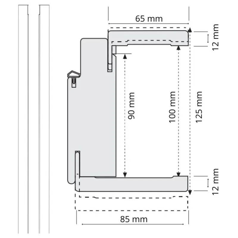 Coppia montante modello Q Door-Xe per porta Destra, dimensione 100x2100, coprifilo da 12 mm, listellare finitura Bianco Liscio Direct Verzonden
