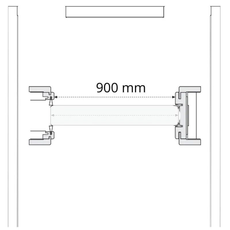 Direct Verzonden Kit Stipiti modello Q Door-Xe per scorrevole interno muro, dimensione 900x2100x105, coprifilo da 10 mm, listellare finitura Palissandro