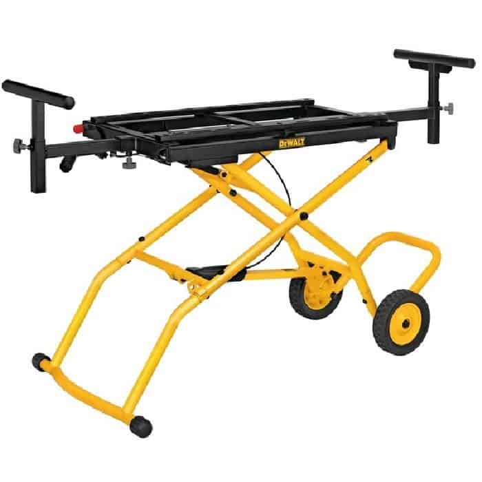 Koopje Cavalletto di supporto universale Dewalt per troncatrice, capacità di carico 135 Kg