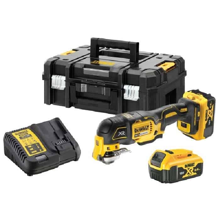 Utensile multifunzione a oscillazione XR Dewalt per multimateriale, voltaggio 18 V, 2 batterie XR Litio 5,0 Ah, valigetta Tstak Fabrieksprijs