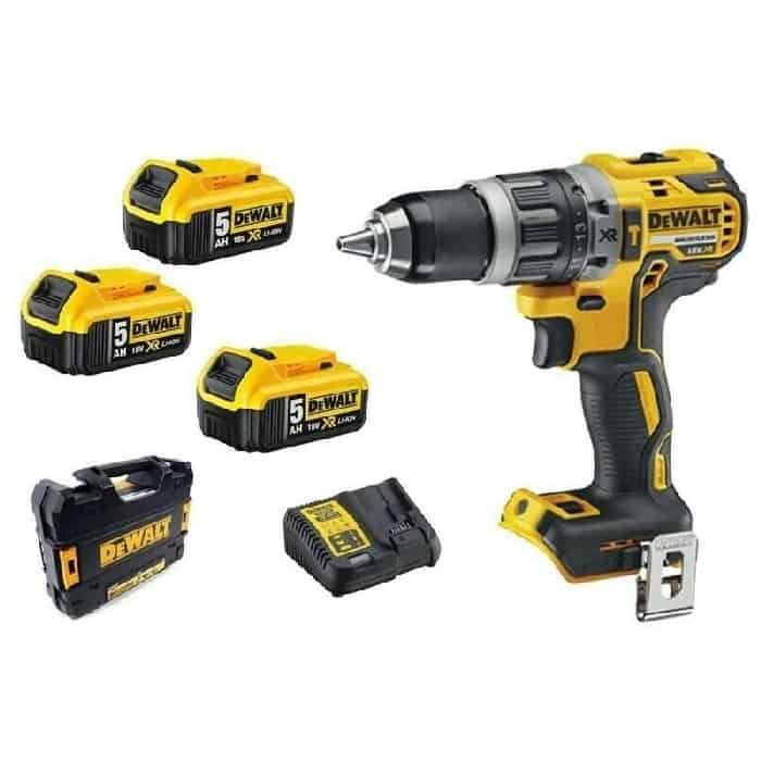 Trapano avvitatore DCD796P3-IT Dewalt per metallo e legno, percussione 18 V, 2 batterie XR Litio 5,0 Ah, caricabatterie, valigetta Merkproduct