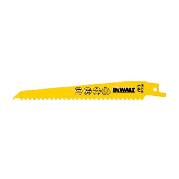 Lama Bi-Metal per taglio legno e plastica DeWalt per sega universale, lunghezza 152 mm, passo 3,6-5,1 mm Exclusieve Aanbieding