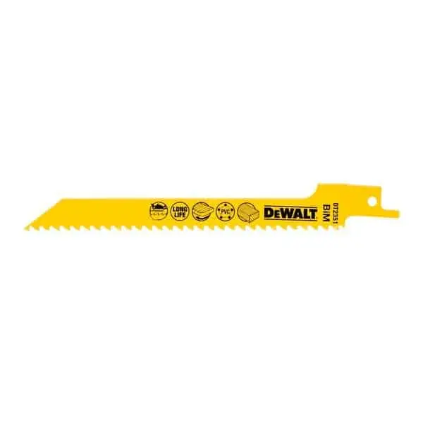 Populair Lama Bi-Metal per taglio legno e plastica DeWalt per sega universale, lunghezza 152 mm, passo 4,2 mm