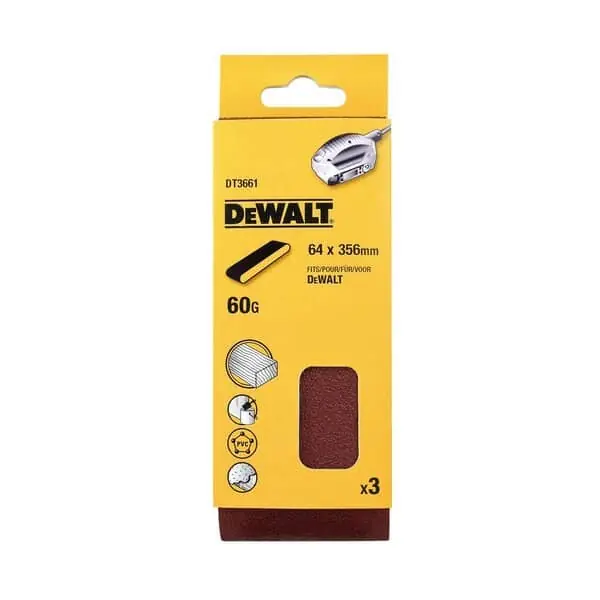 Flitsaanbieding Nastro abrasivo DeWalt per levigatrice a nastro, grana 60, larghezza 64 mm, lunghezza 356 mm
