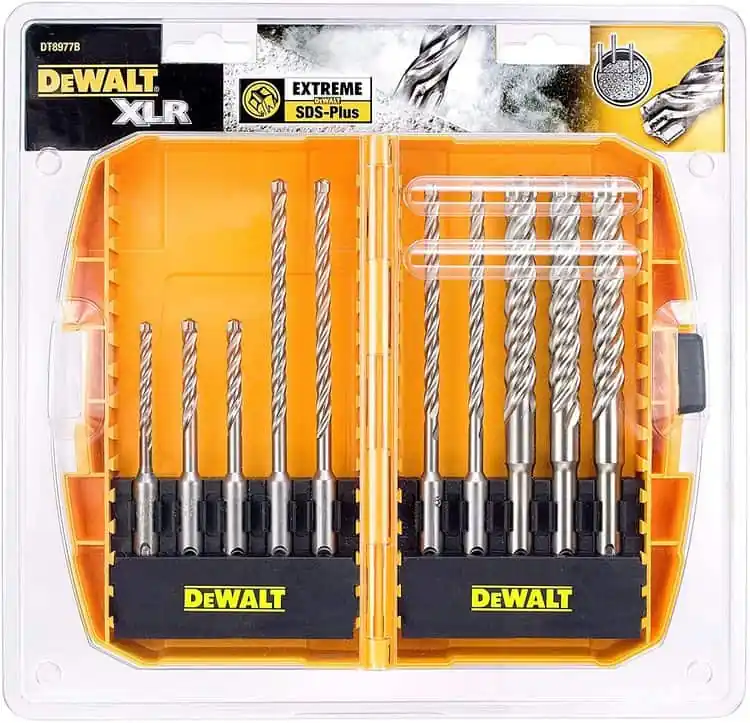 Uitverkoop Set 10 punte assortite XLR DeWalt per muro, con cassettina in plastica rigida