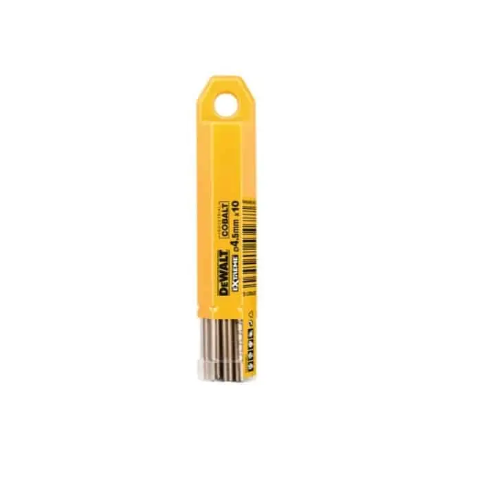 Punta Dewalt Hss-Co Extreme, 10 pezzi, diametro 4.5 mm, lunghezze 80x47 mm, finitura Cobalto Goedkoop