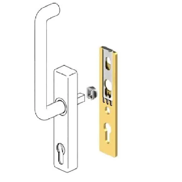 Bestseller Blocco per maniglia alzante Disec, dimensioni 35x5 mm, colore Ottone Lucido