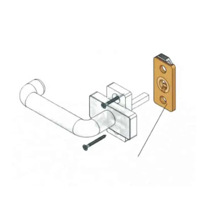 Goedkoop Dispositivo anti effrazione per maniglia finestra DK, blocco DISEC Rosetta rettangolare BMAR01-B18, colore Oro Lucido