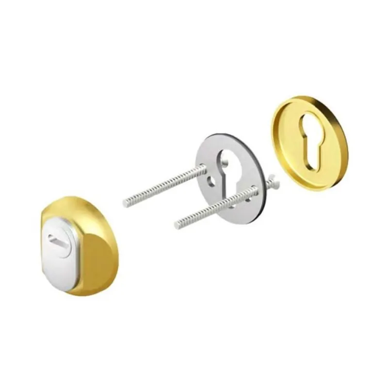 Tijdelijk Beschikbaar Defender tondo Round OR10D1A Disec per portoncino esterno, spessore 13 mm, diametro 54 mm, Inox finitura Acciaio Oro Lucido