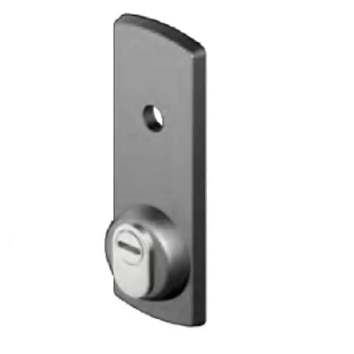 Rinforzo con molla Disec per serratura basculante Debasc, profilo cilindro ovale, interasse 60 mm, colore Nero Tijdelijk Beschikbaar