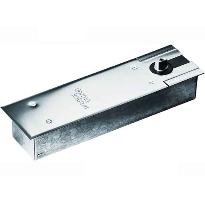 Chiudiporta a pavimento BTS 75V Dorma, apertura 175° gradi, con fermo 90, forza di chiusura EN 1-4, piastra finitura Inox Laatste Kans