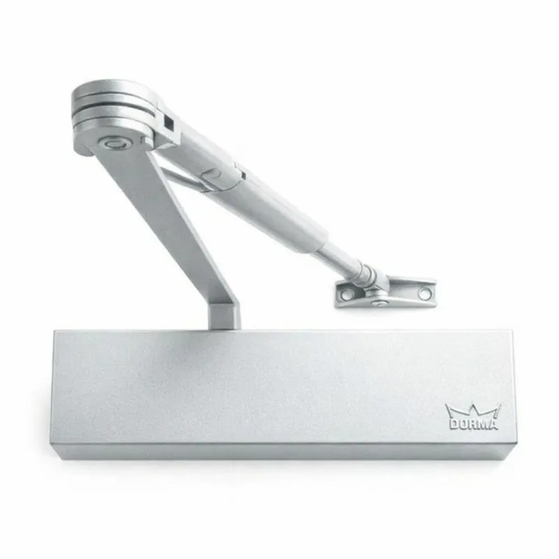 Chiudiporta aereo a cremagliera TS 69 Dormakaba per porta battente, forza di chiusura EN 2-4, braccio a V con fermo, finitura Argento Dagaanbieding