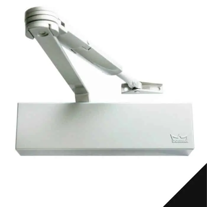 Shop Nu Chiudiporta aereo a cremagliera TS 69 Dormakaba per porta battente, forza di chiusura EN 2-4, braccio a V con fermo, finitura Nero Ral 9005