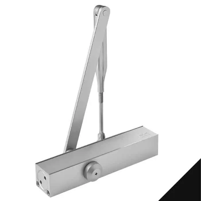 Nieuw Chiudiporta aereo a molla TS 79 Dormakaba per porta battente, forza di chiusura EN 2-4, braccio a V standard, finitura Nero Ral 9005