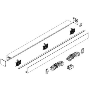 Dagaanbieding Set vetro Dorma Comfort L 80, per installazione su muro, anta 1100 mm, colore argento