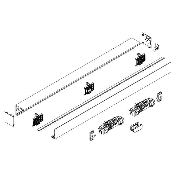 Dagaanbieding Set vetro Dorma Comfort L 80, per installazione su muro, anta 1100 mm, colore argento