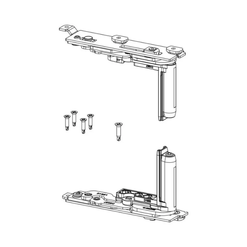 Lage Kosten Kit cerniera Chic 3D 130 Giesse per anta a battente Destra, profilo Erre 40, portata 130 Kg, Acciaio e Zama finitura Silver