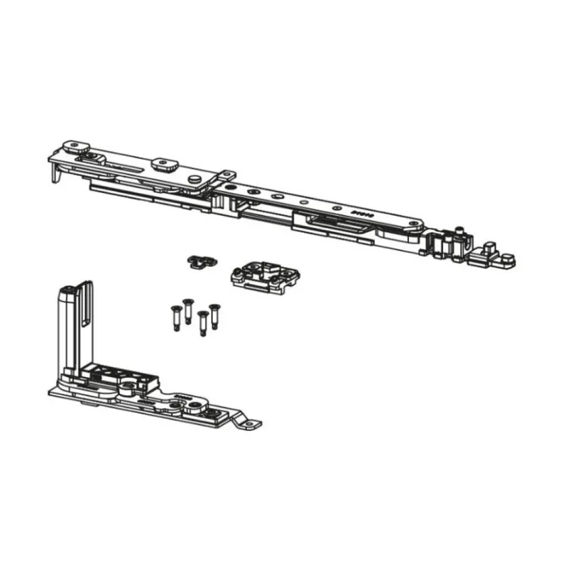 Superprijs Kit cerniera braccio Chic 3D 130 Giesse per anta a ribalta Sinistra, profilo Erre 40, larghezza 475-700 mm, portata 130 Kg, Acciaio e Zama finitura Silver