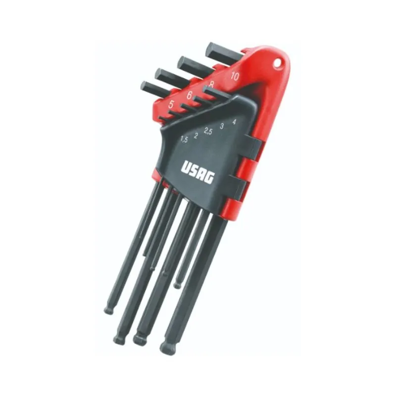 Set 9 chiavi esagonali 280 LTS/S9 Usag per vite con esagono cavo, serie lunga, materiale Acciaio Cromo Vanadio Tijdelijk Beschikbaar