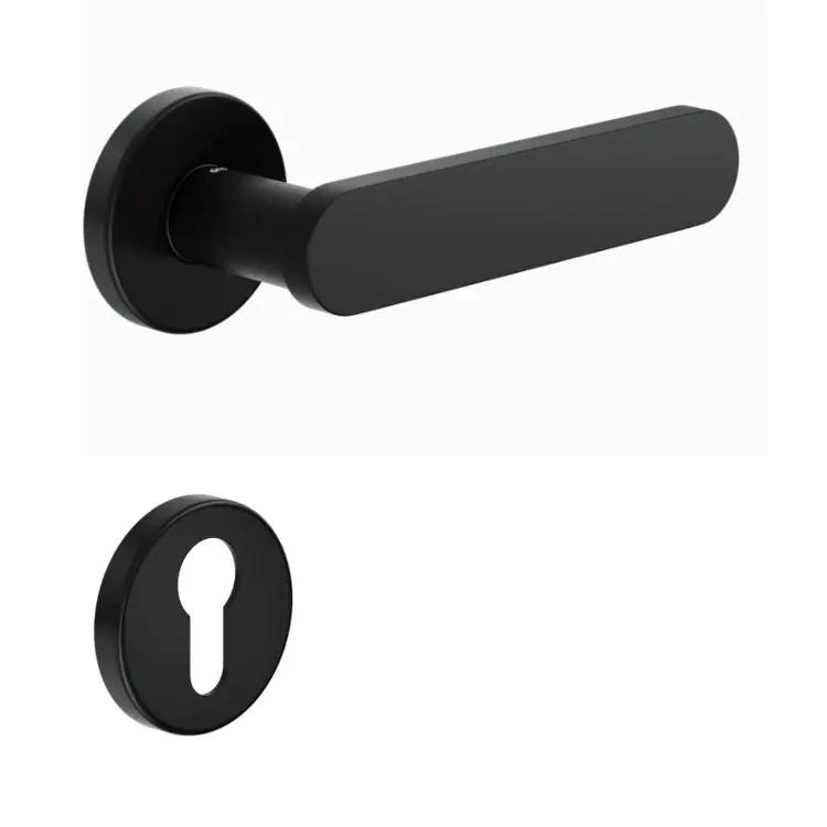 Lage Prijs Maniglia Short DND SH12Y per porta, rosetta e bocchetta tonda 50x7 mm foro Yale, Ottone finitura Nero