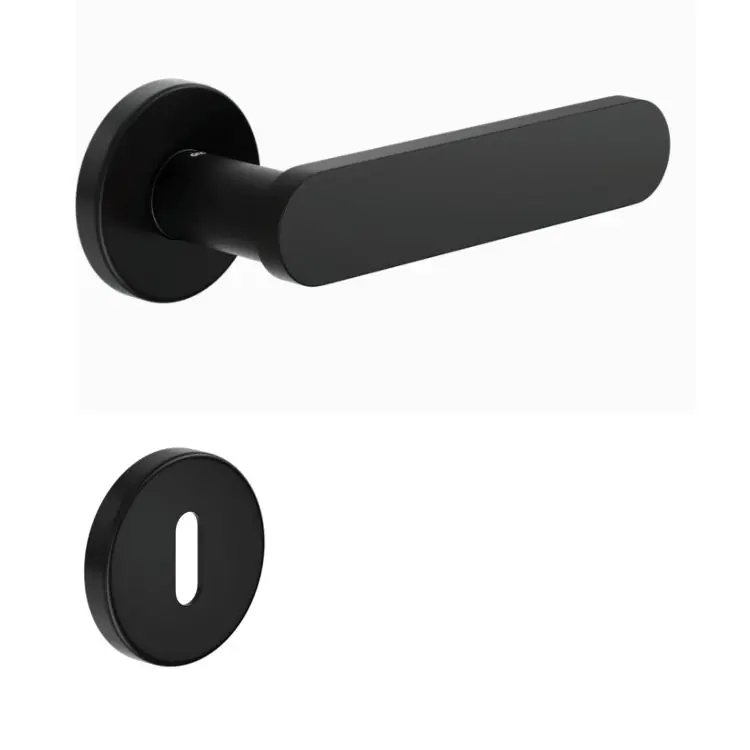 Maniglia Short DND SH12P per porta, rosetta e bocchetta tonda 50x7 mm foro Patent, Ottone finitura Nero Gecertificeerd