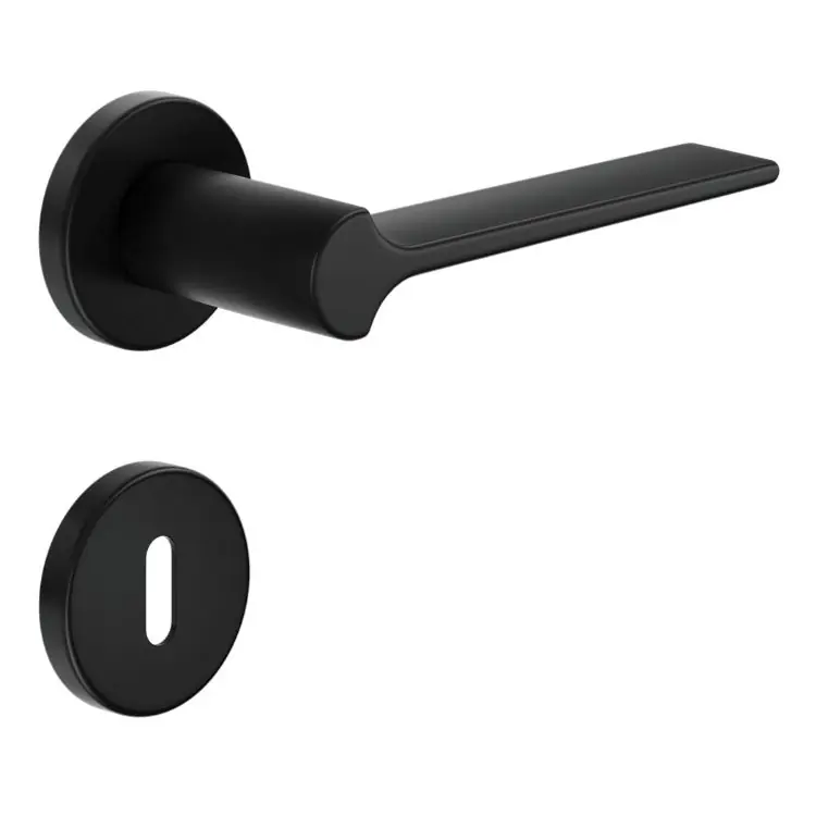 Actieprijs Maniglia Ginkgo DND GK12P per porta, rosetta e bocchetta tonda 50X7 mm, foro Patent Ottone finitura Nero